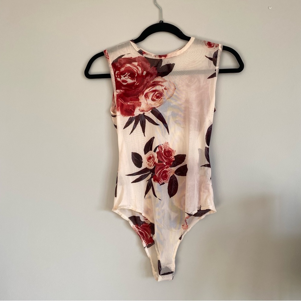Floral Sleeveless Mesh Bodysuit
